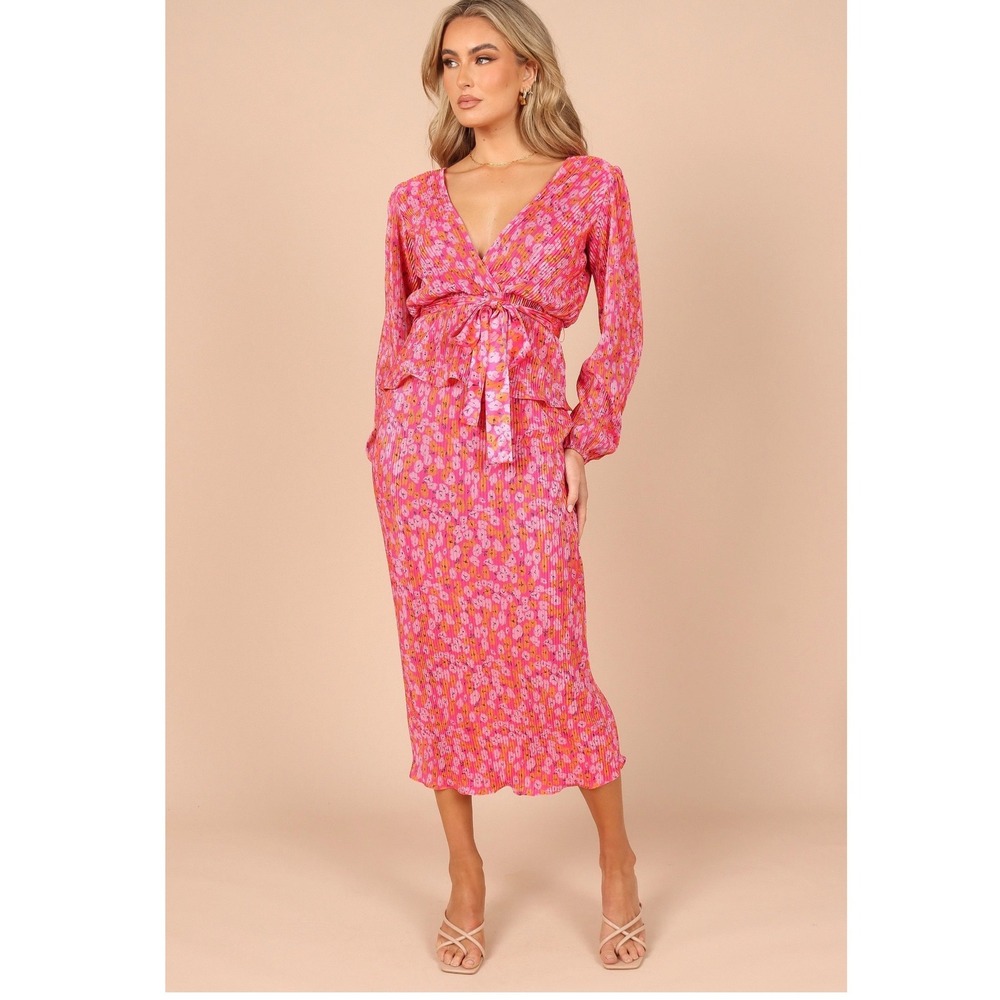 Petal and Pup Minelli Pleat Top and Skirt Set Hot Pink Floral XL